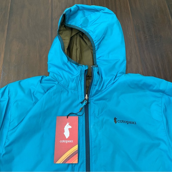 New with tag Cotopaxi reversible pufferhooded full zip jacket Sz